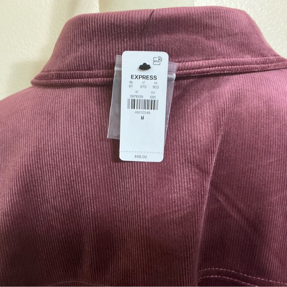 Express Burgundy Corduroy Crop Jacket M - Picture 8 of 8
